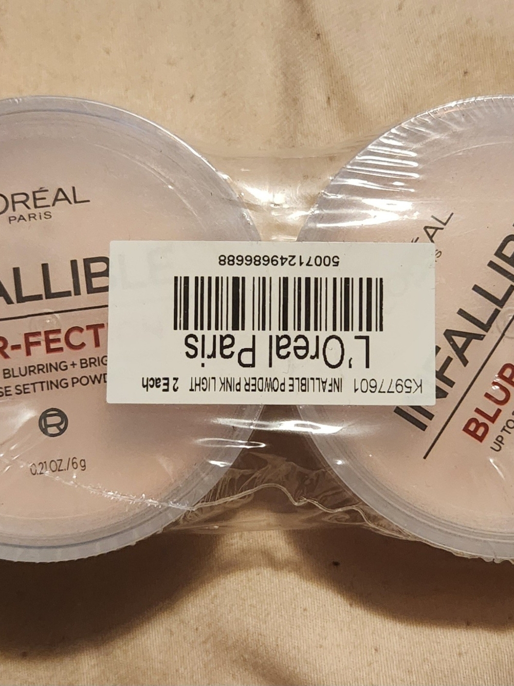 L'Oréal Paris Infallible Blur-Fection Loose Setting Powder - Pink Light - 2 Pack